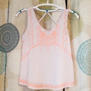 Sheer Pinkish Tank Top